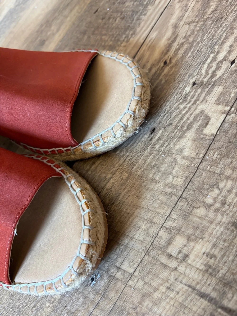 Adrienne Vittadini Faux Suede Peep Toe Calla Espadrille Wedge Heeled Sandals